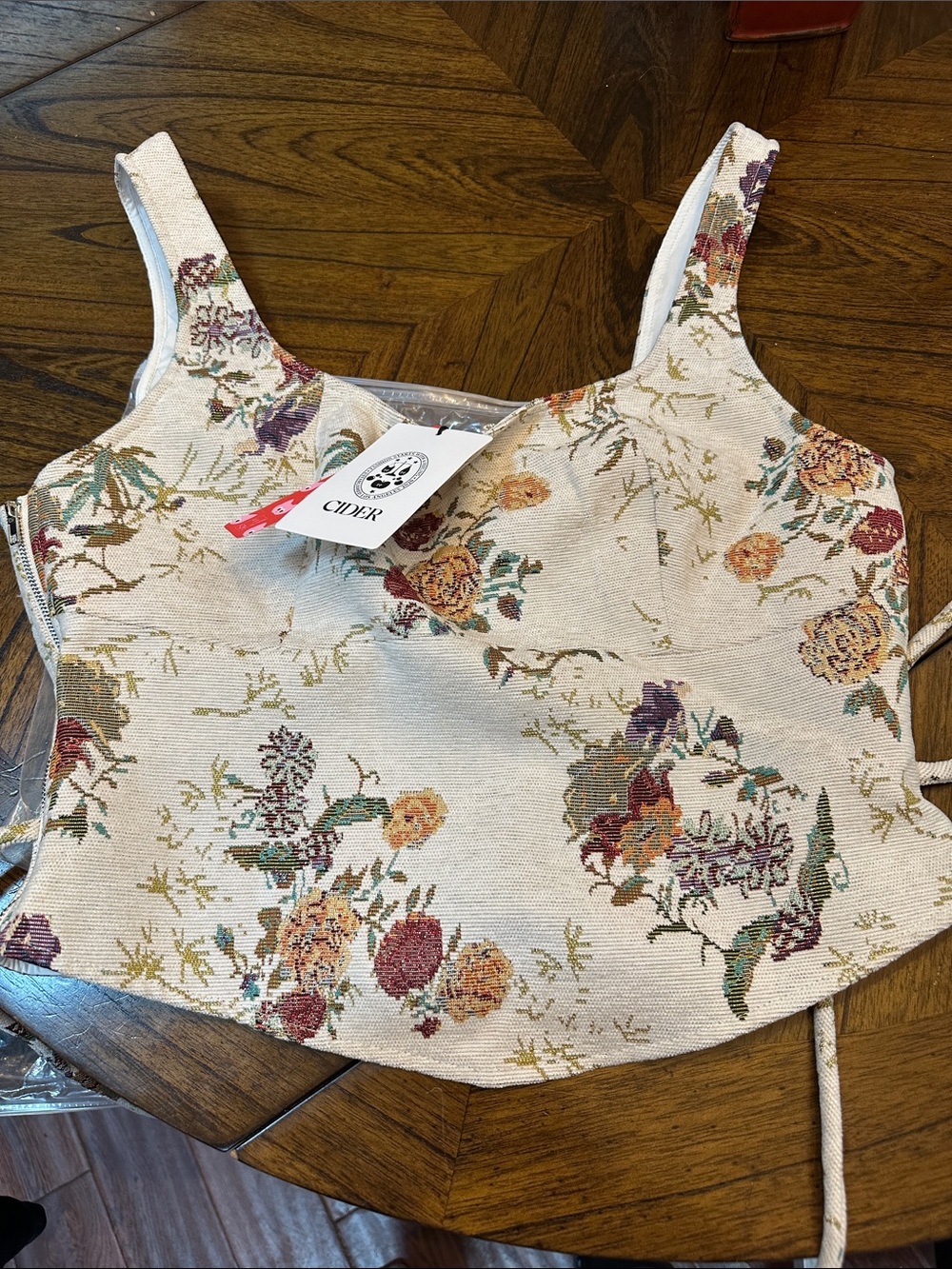 Cider Beige Floral Embroidered Accent Pillow